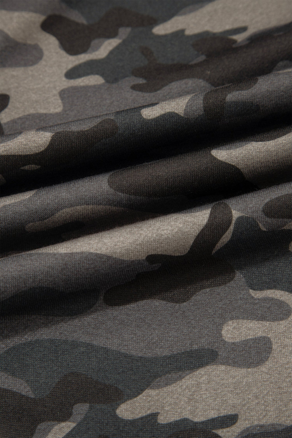 Green Camouflage Print Striped Side Panel Patchwork Drawstring Pants