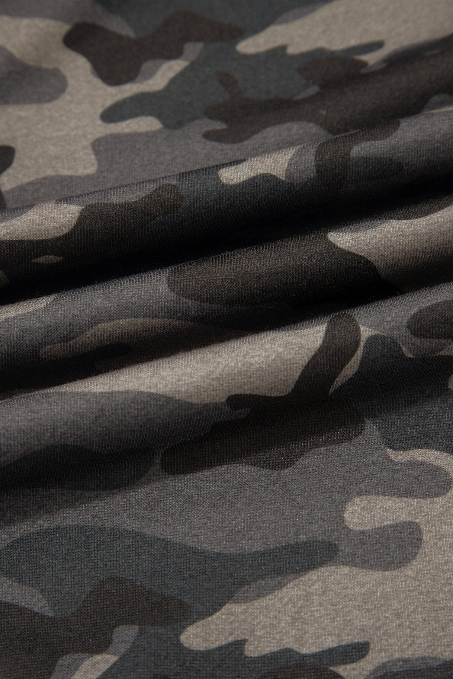 Green Camouflage Print Striped Side Panel Patchwork Drawstring Pants