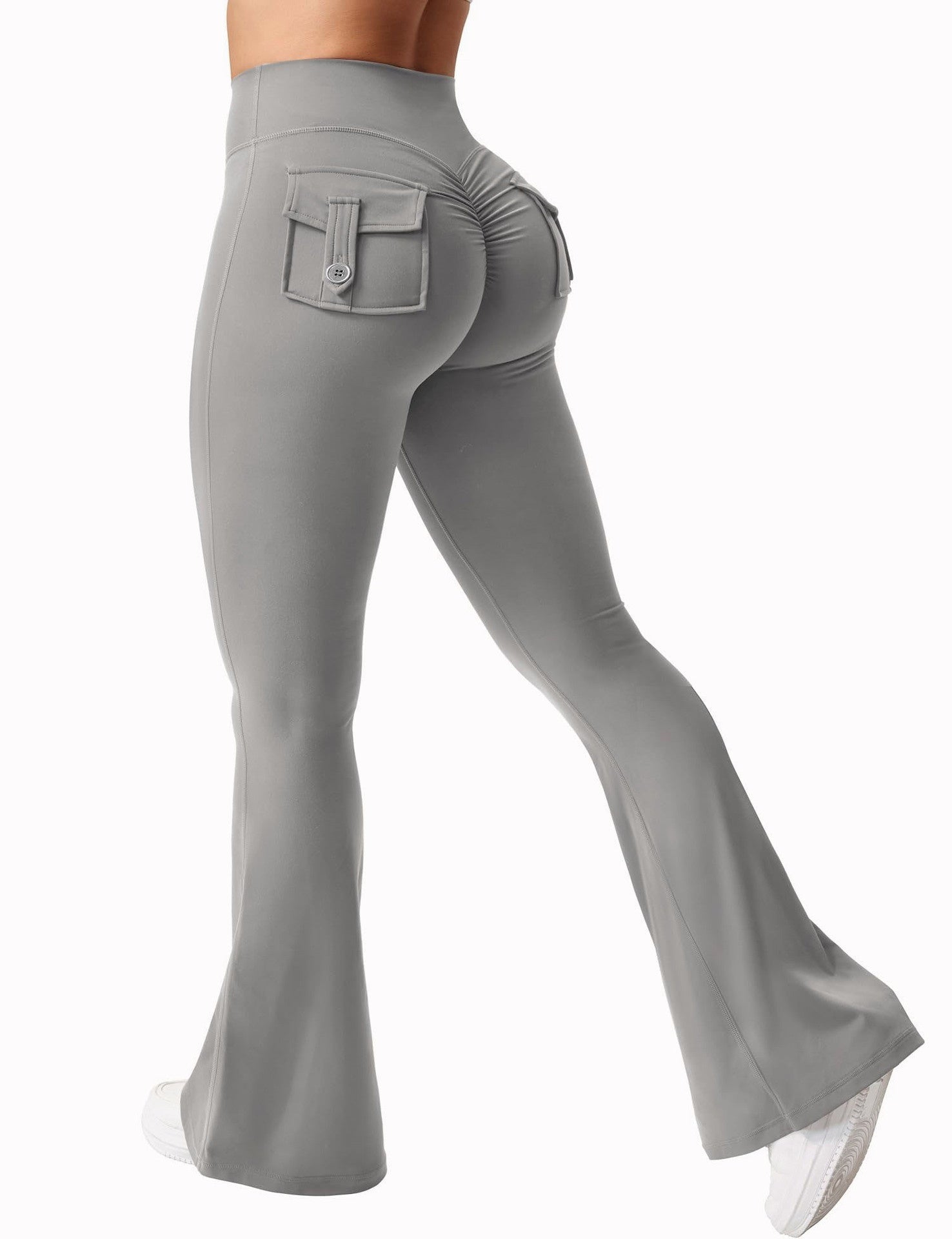 🖤 Damen High-Waist Cargo-Taschen Sport-Leggings