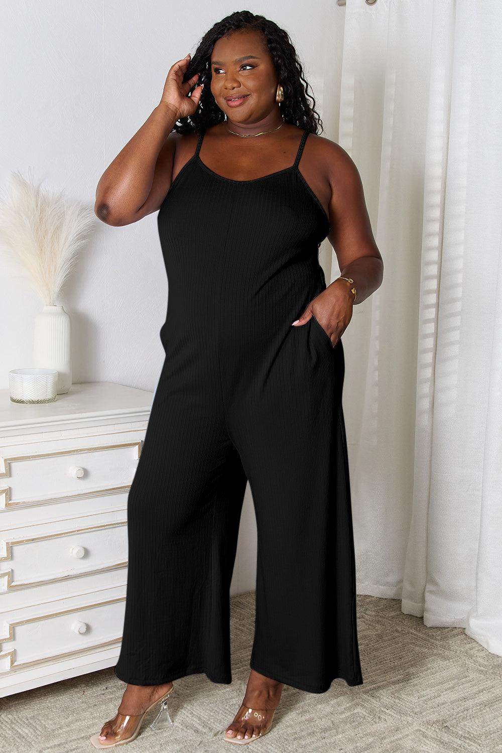 Basic Bae Full Size Spaghetti Strap V-Neck Jumpsuit Dress