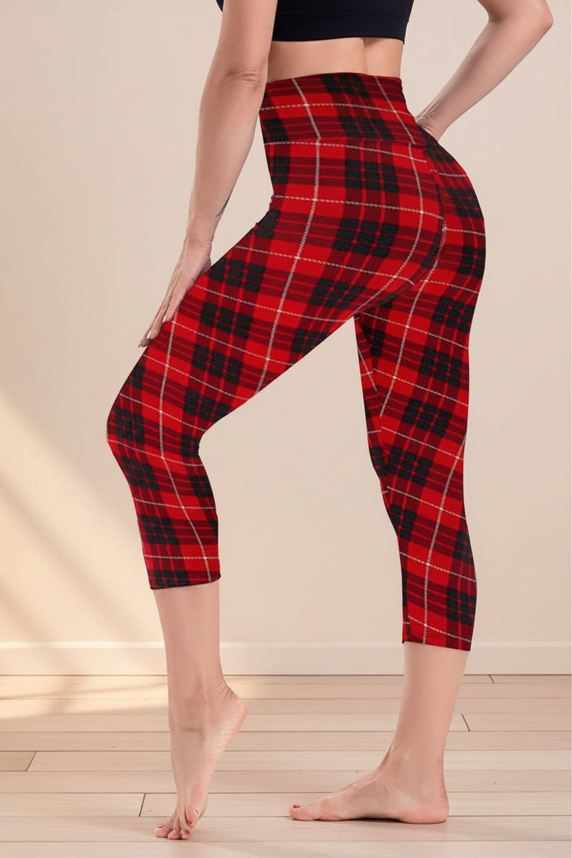 Gecroppte High-Rise Print Leggings – USA-Flaggen-Print Patriotische Trainingshose – 19 Styles