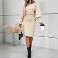 Women's Lantern Sleeve Bodycon Dress
