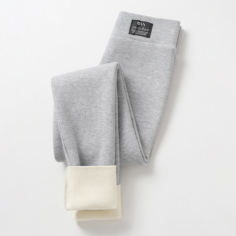 Damen-Winterleggings mit hohem Bund und Lammwollfleece-Futter