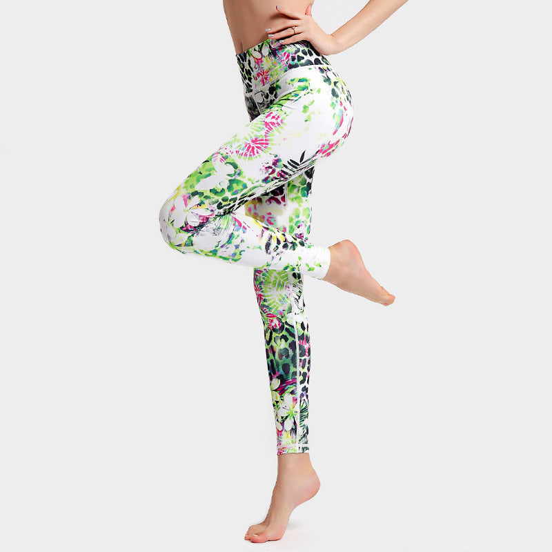 💜 Yogaleggings mit Marmorprint und hohem Bund – formschöne Passform in kräftigem Lila