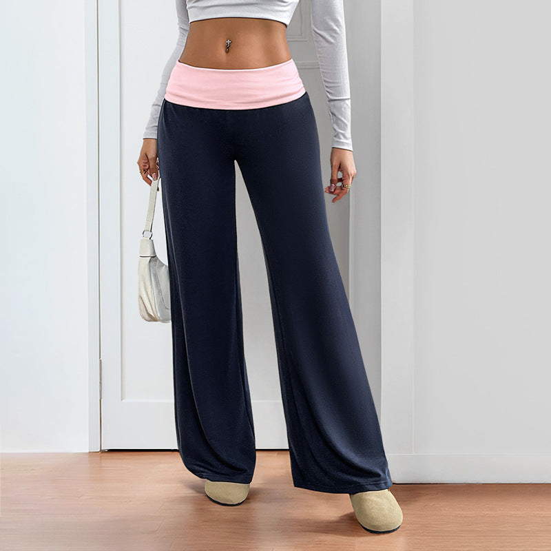 Damen-Patchworkhose mit weitem Bein