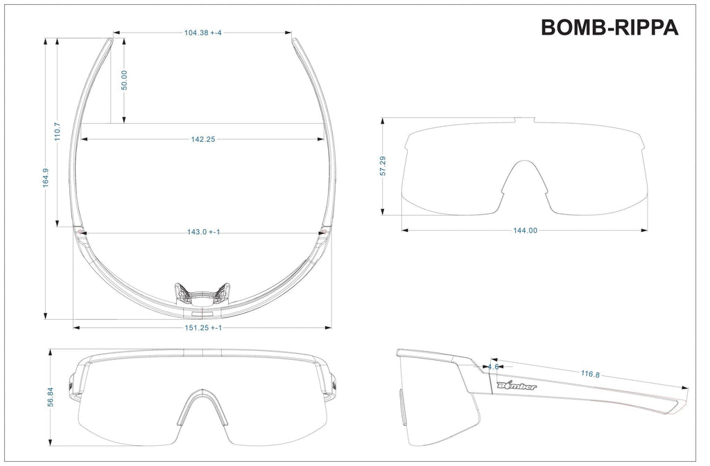 BOMB RIPPA Safety - Smoke Hi-Def Lens