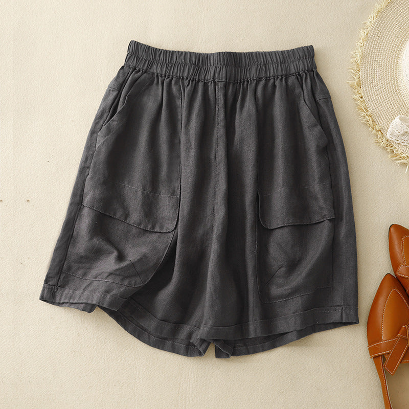 Womens Straight-leg Shorts Loose And Casual With A Wide Leg