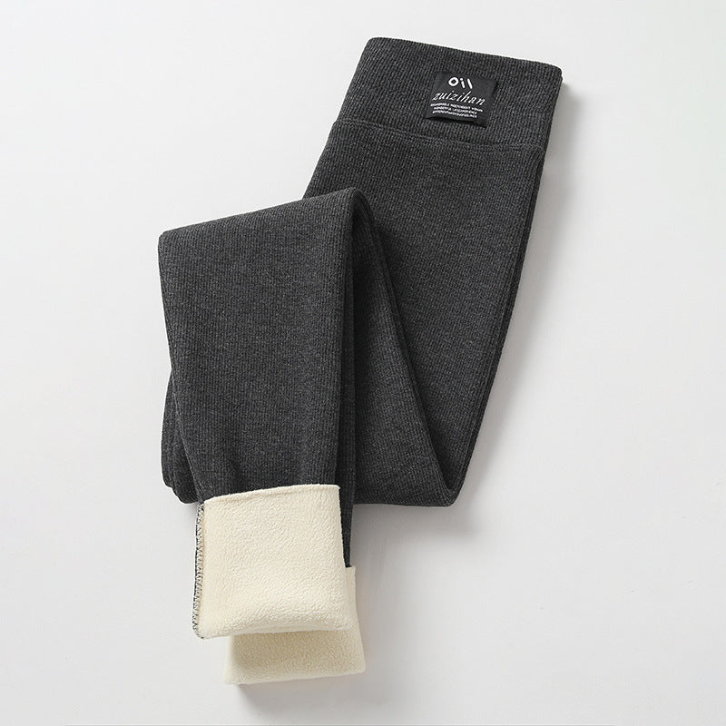 Damen-Winterleggings mit hohem Bund und Lammwollfleece-Futter