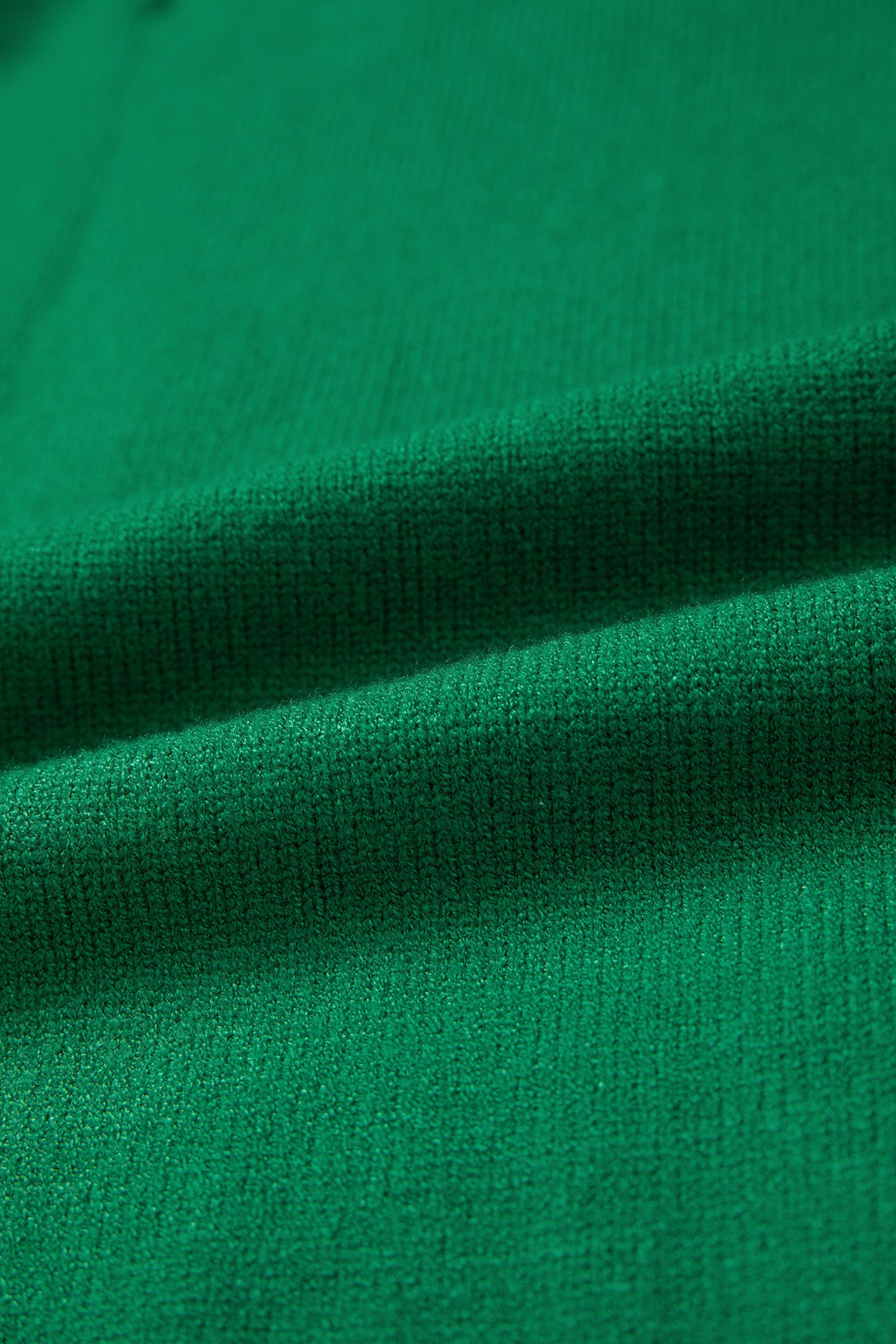 Bright Green Corded Horseshoes Ribbed Trim Mock Neck Short Sleeve Sweater