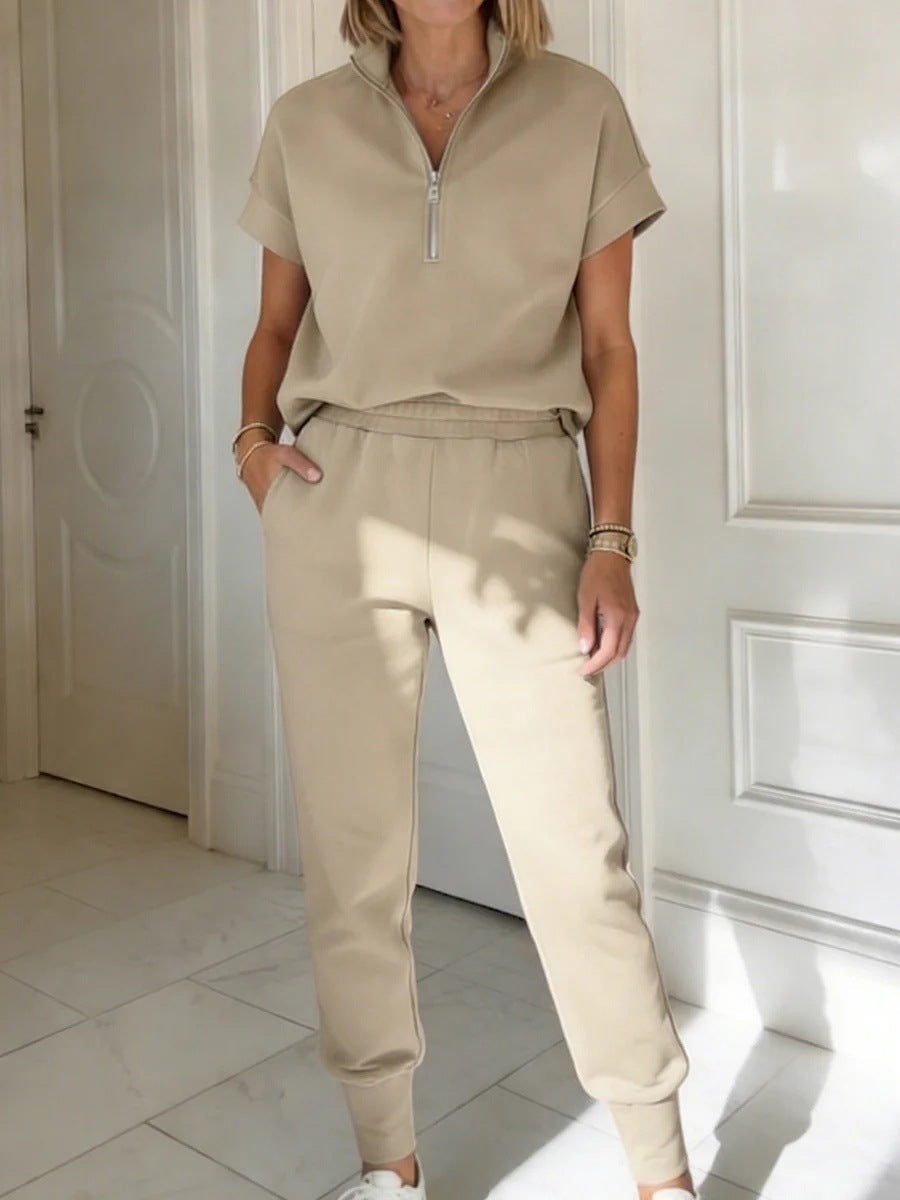 Athleisure Strick-Set mit 3/4-Ärmel-T-Shirt und Hose – 3 Farben, S–3XL