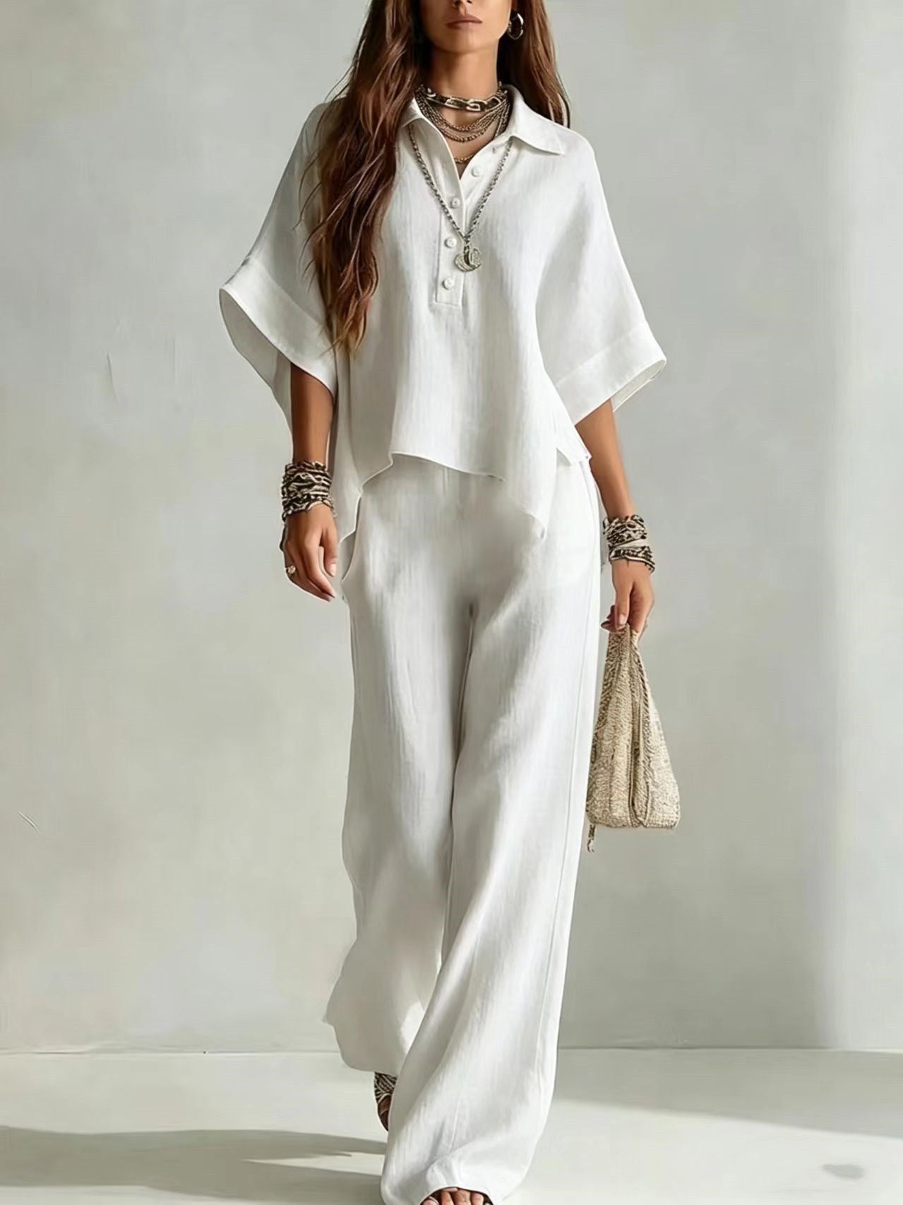 Women's Casual Sleeveless Top & Full-Length Pants Two-Piece Set