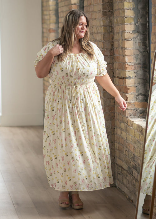 Celine Puff Sleeve Floral Print Maxi Dress