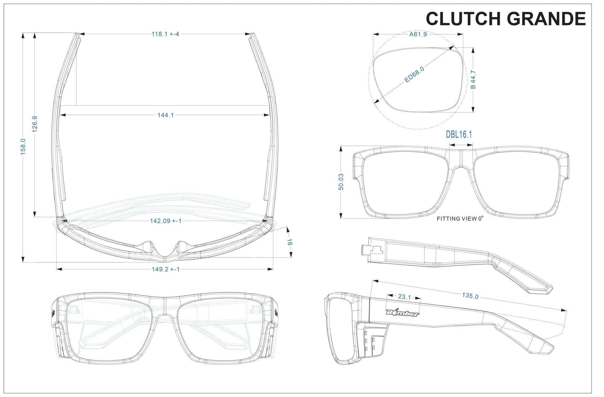 CLUTCH Safety - Matte Black with Smoke Hi-Def Lens (Grande Available)