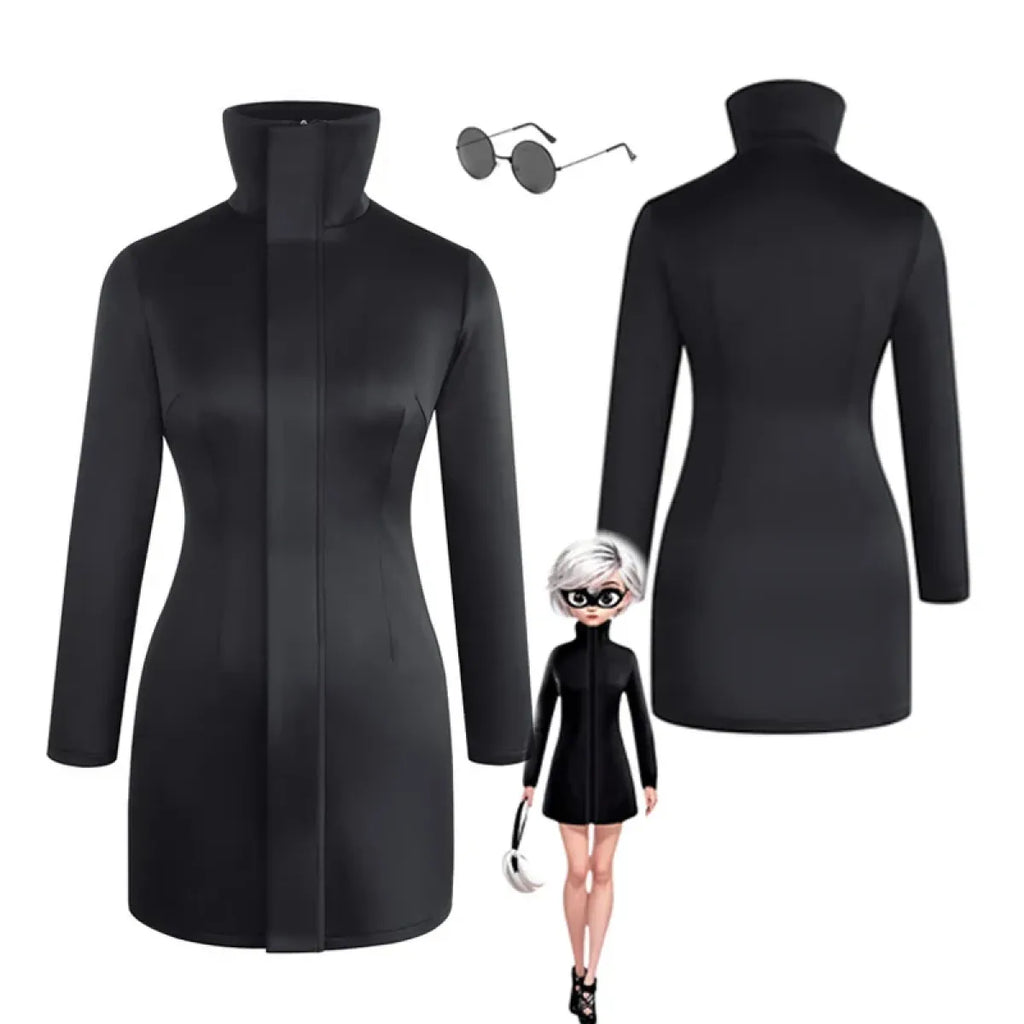 Gojo-Inspired Bodycon Cosplay Dress – Stretch Fit with Glasses Set