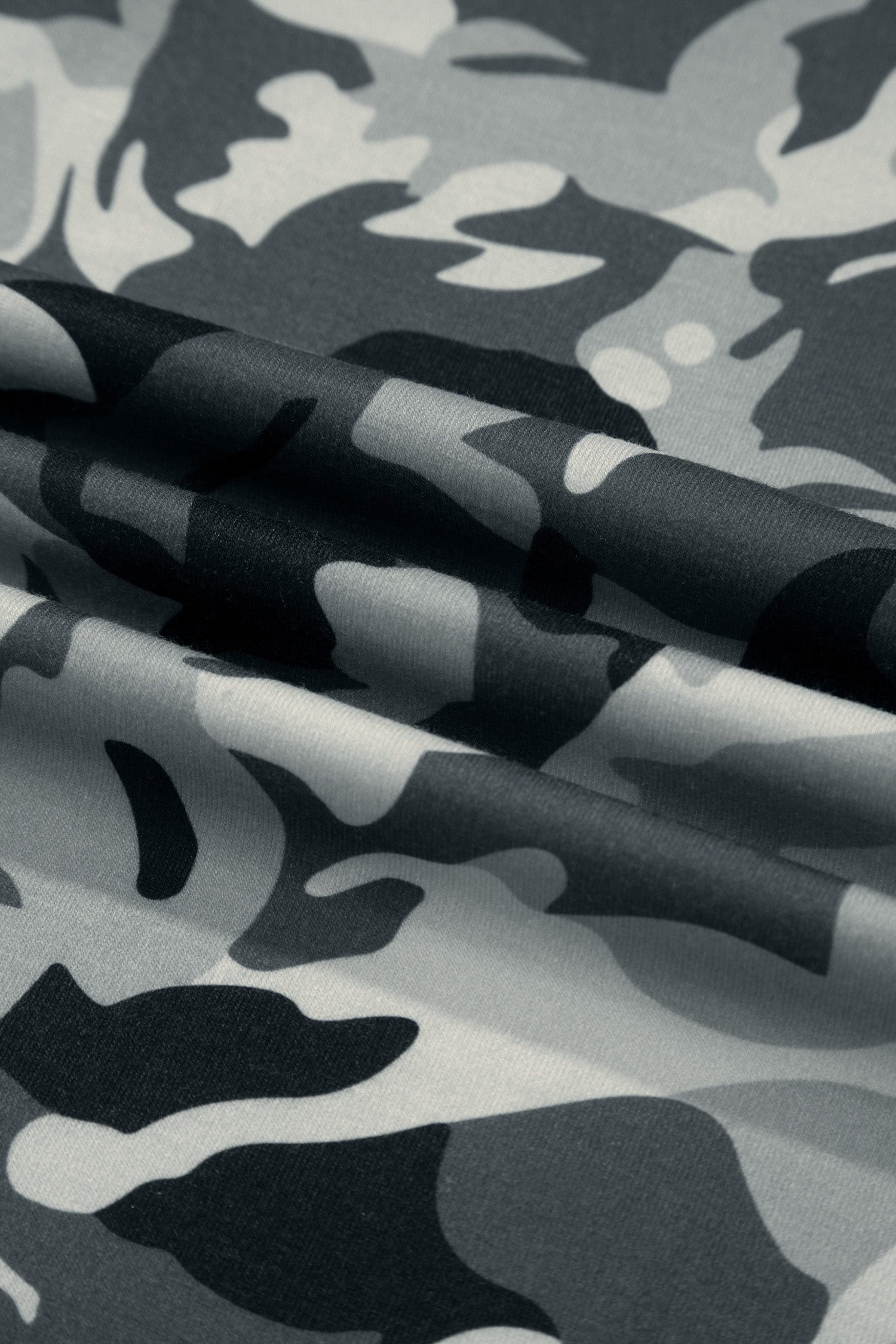 Green Camouflage Print Drawstring Casual Pants