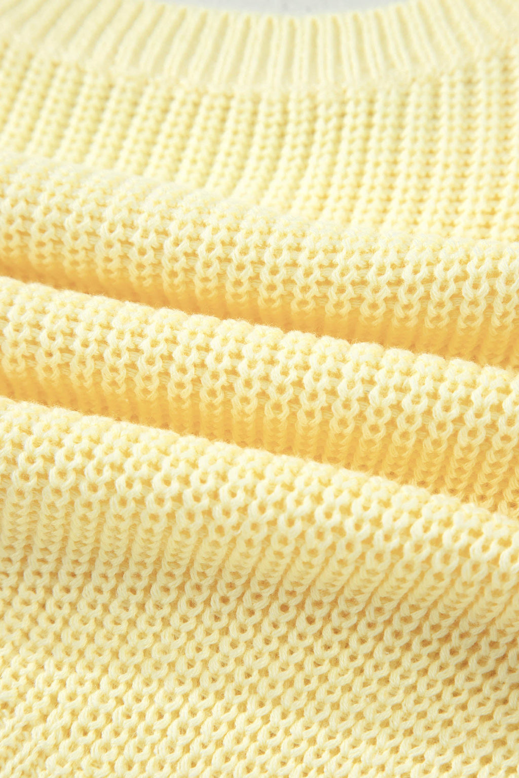 Yellow Cream Solid Color Cropped Knit Knot Back Cutout Sweater Tank