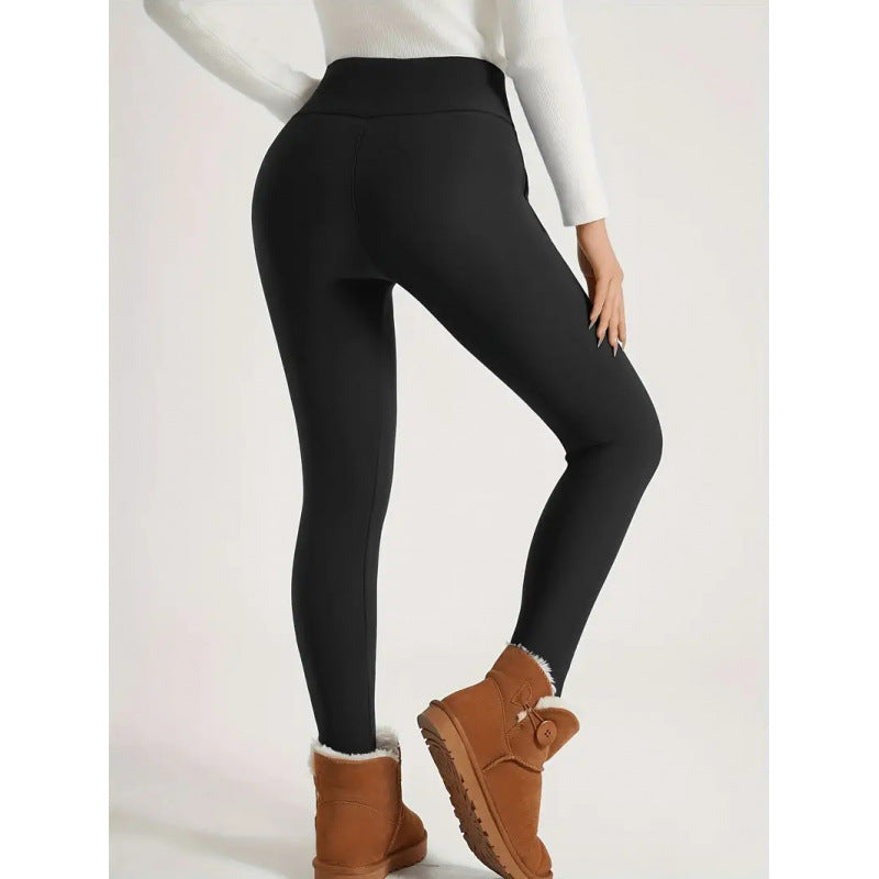 Damen-Leggings mit hohem Bund, Fleece-Futter und Wärmefunktion