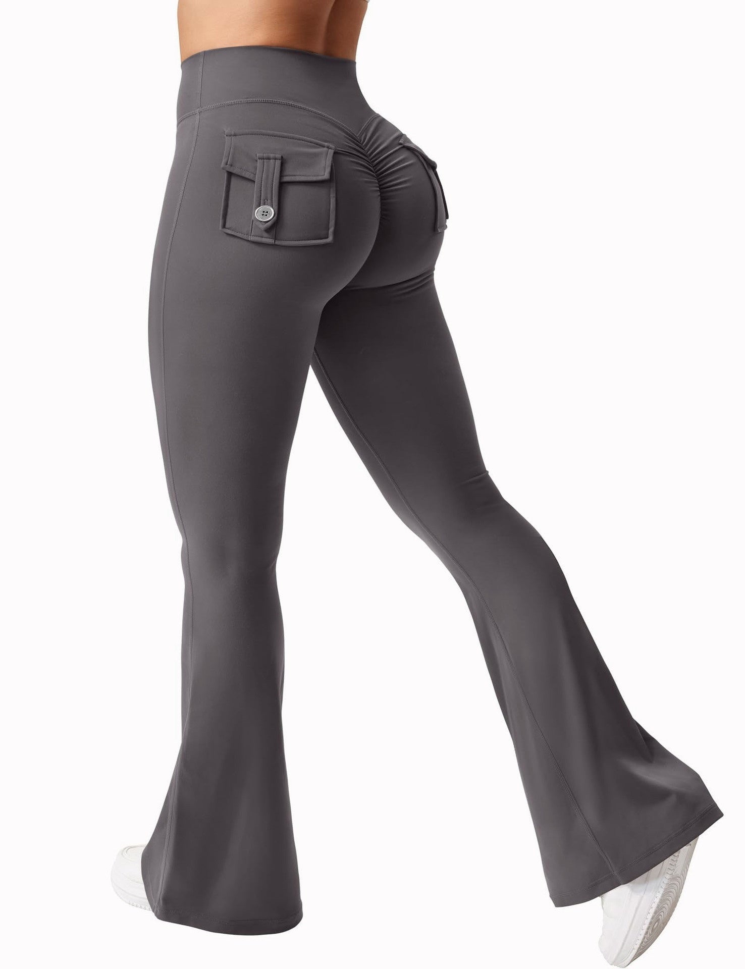 🖤 Damen High-Waist Cargo-Taschen Sport-Leggings
