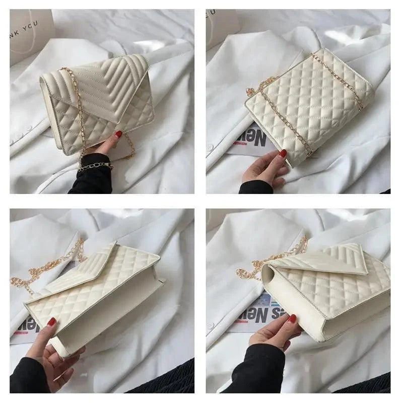 Dazzling Bags For Women Chain Crossbody Bags In Pu Leather Female Fashionable Shoulder Bag Ladies Handbags