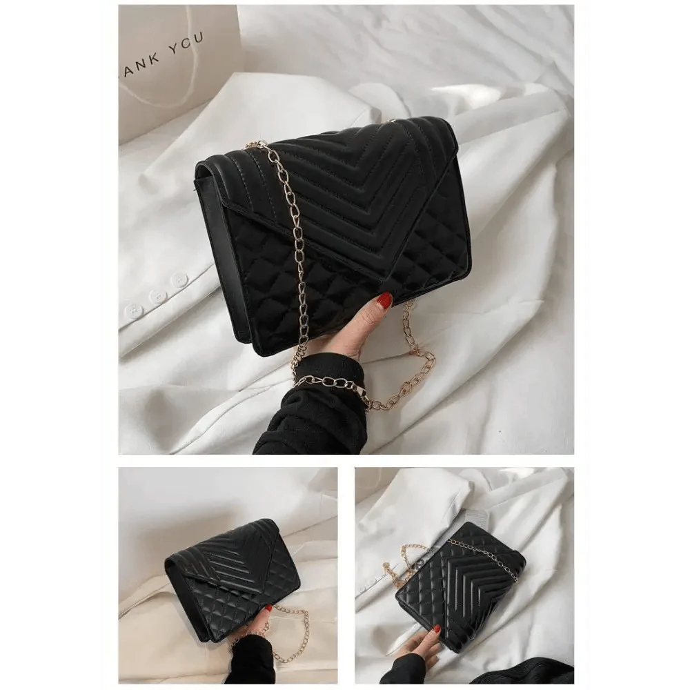 Dazzling Bags For Women Chain Crossbody Bags In Pu Leather Female Fashionable Shoulder Bag Ladies Handbags