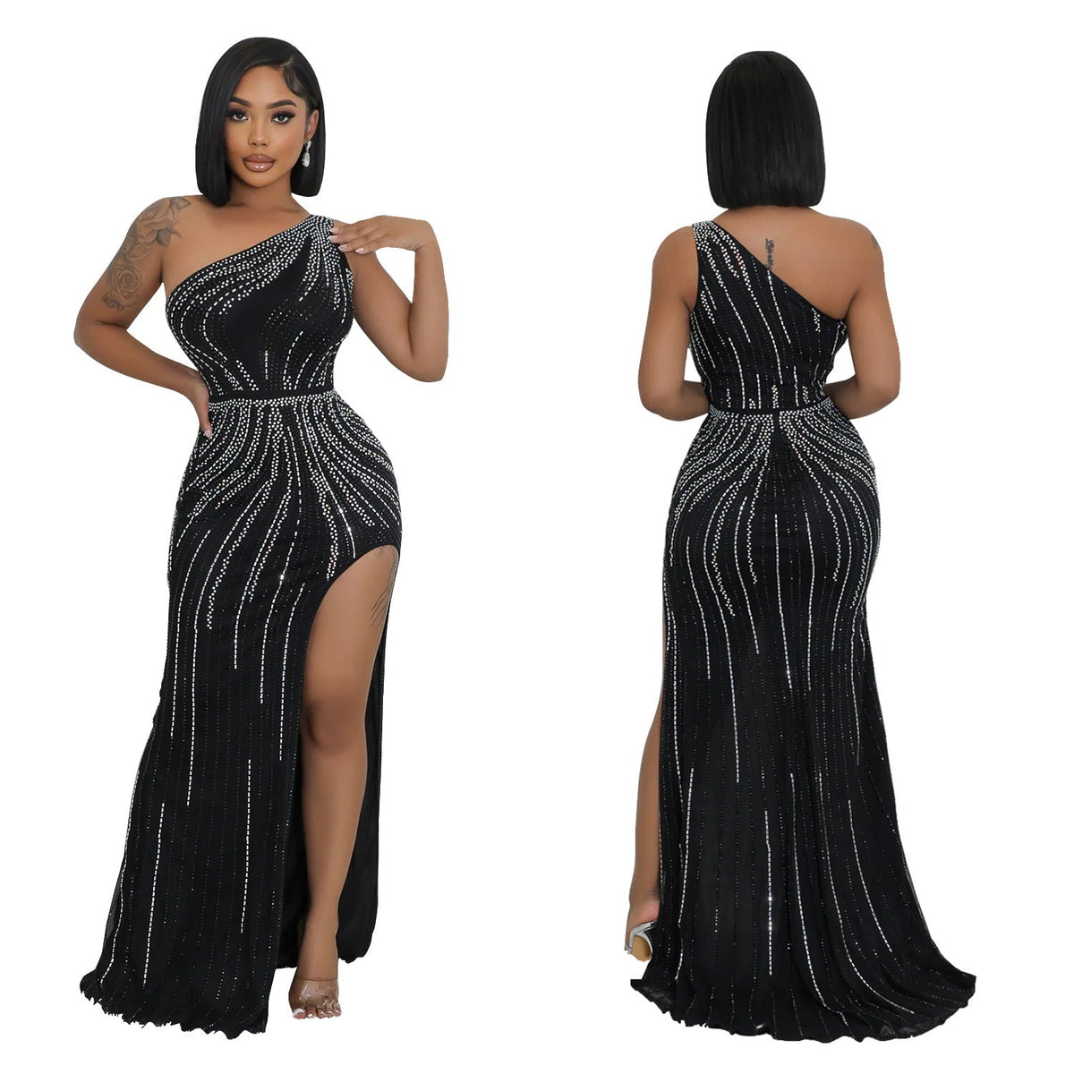Fashionable And Sexy Rhinestone-embellished Dress For Women