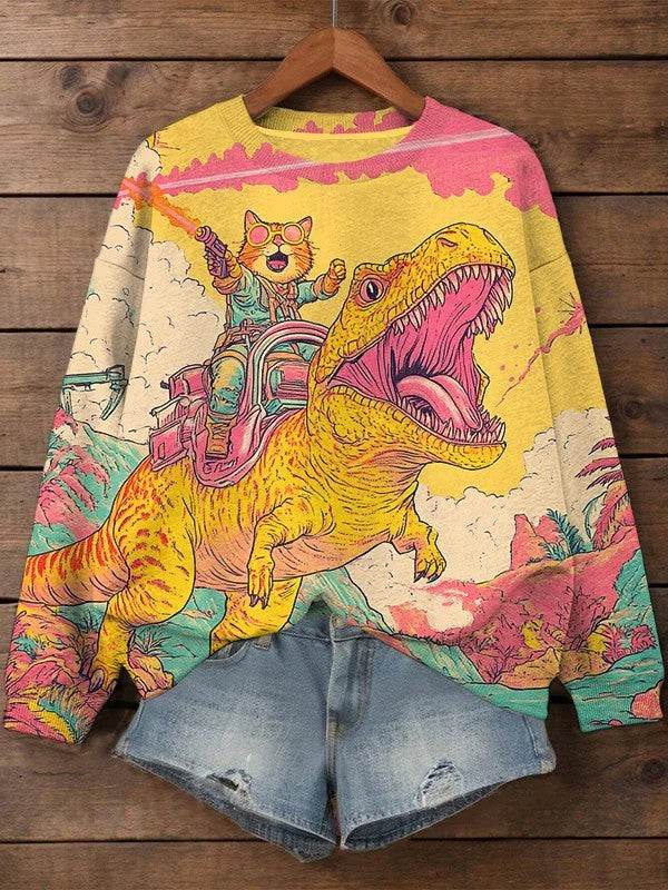 Fashionable Printed Sweatshirt With Long Sleeves