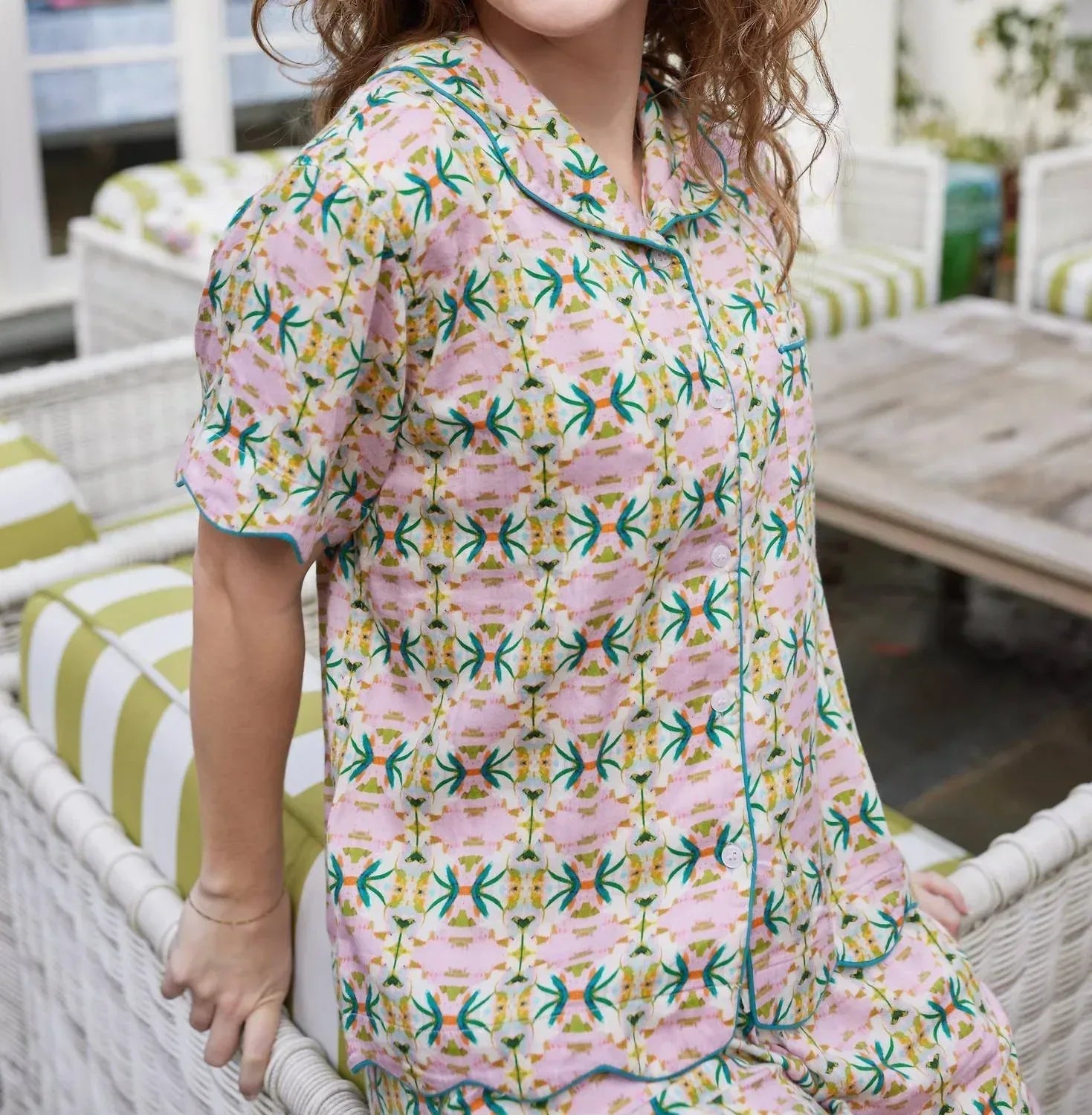 Scalloped Pajama Short Set