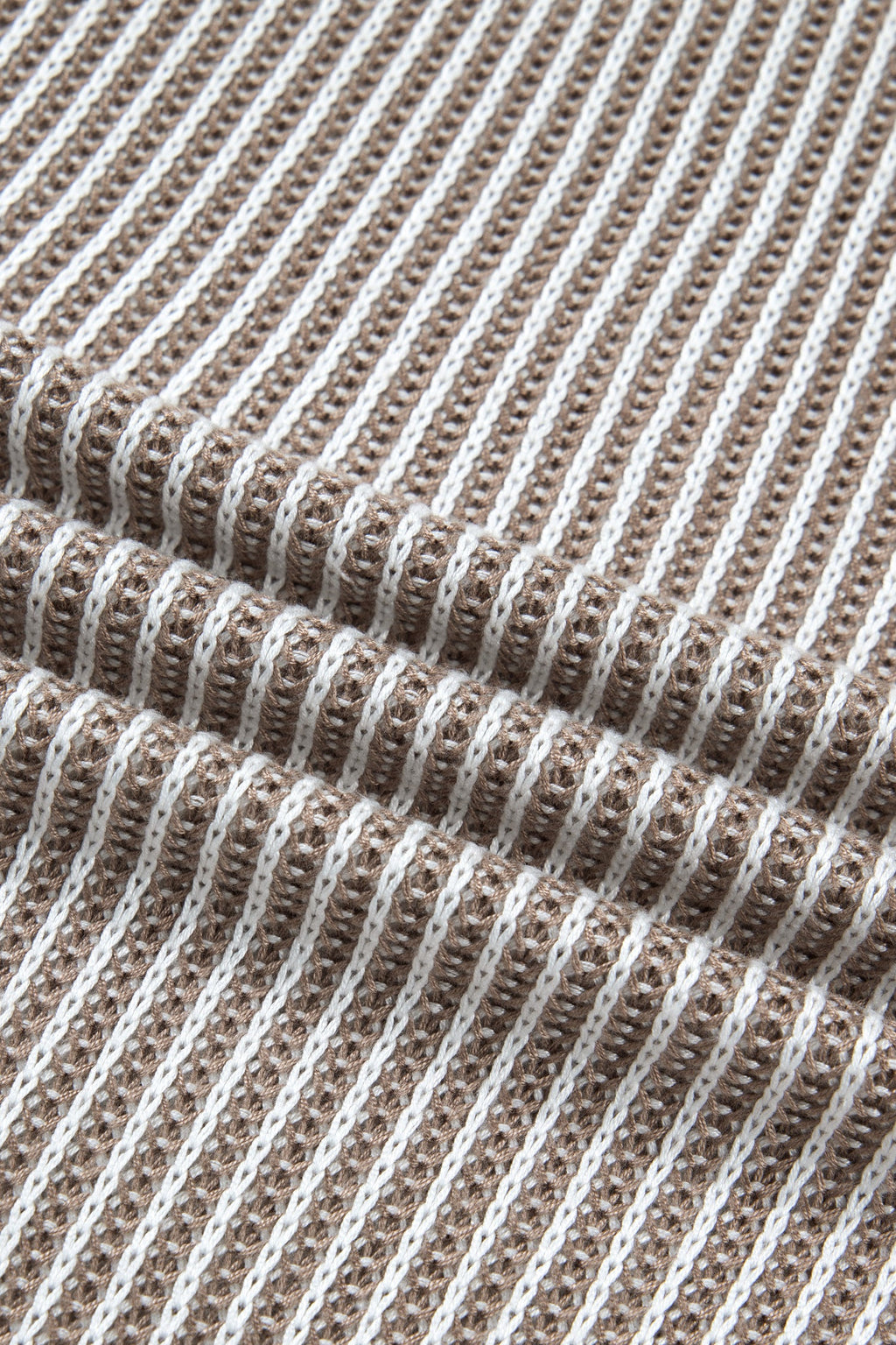 Pale Khaki Contrast Trim Ribbed Knit Sweater Tank Top