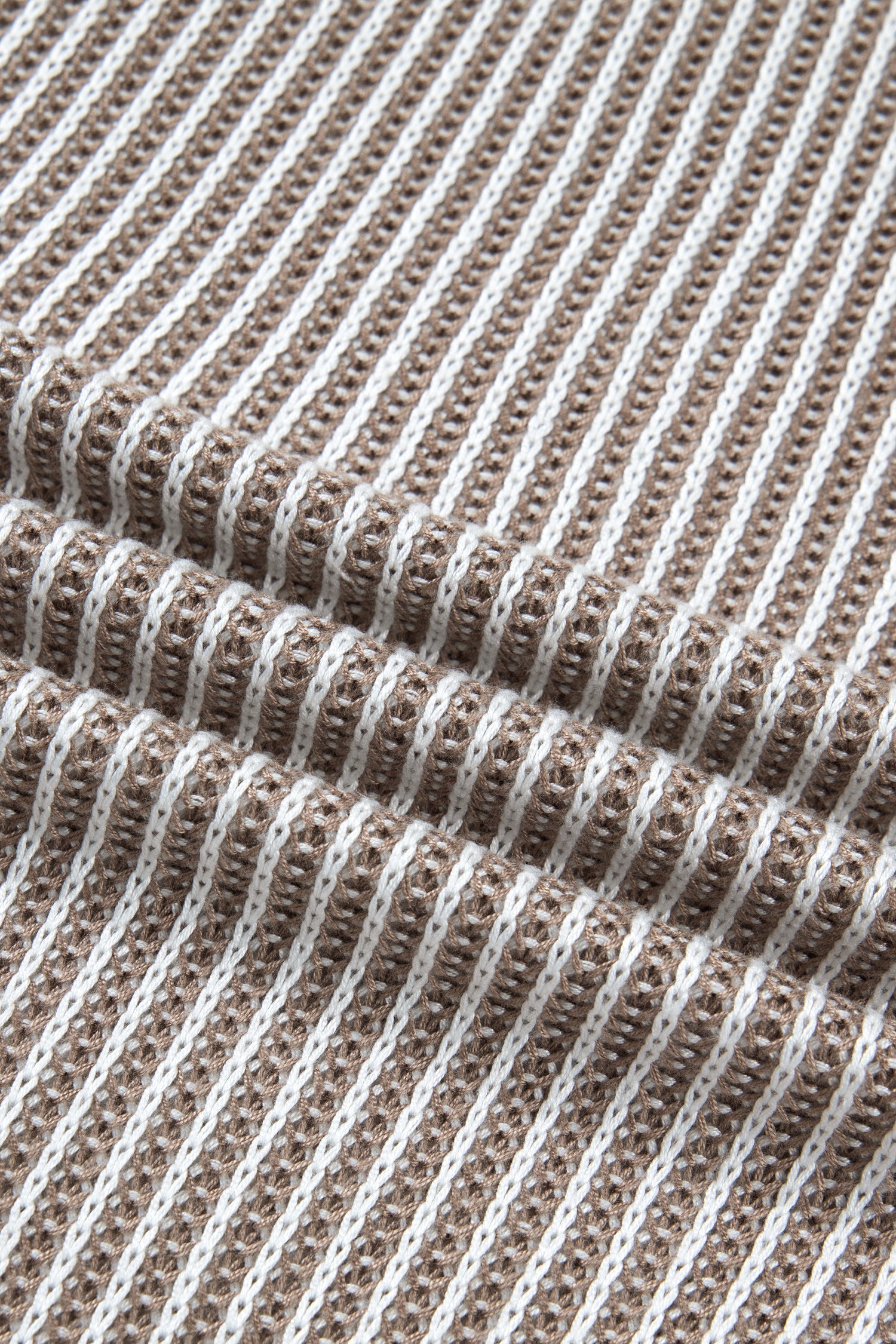 Pale Khaki Contrast Trim Ribbed Knit Sweater Tank Top