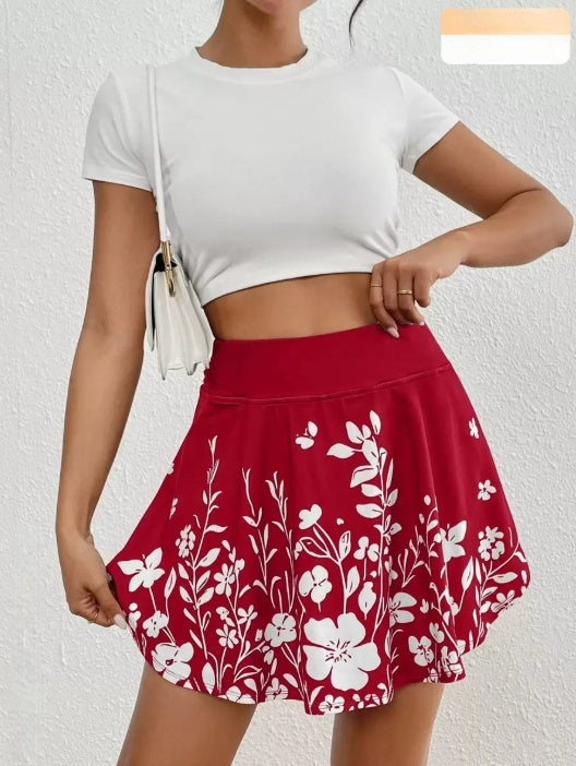 🌼 Damen-Shorts mit hohem Bund, minimalistischem Blumenmuster und Taschen