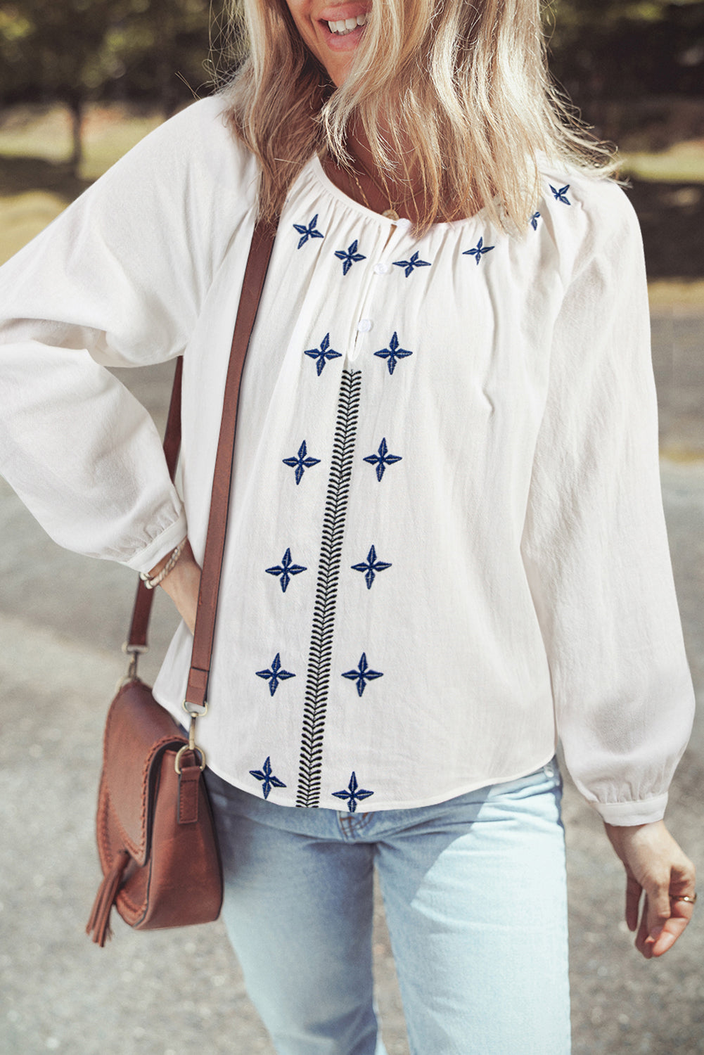 Emavie Long Sleeve Blouse Long Sleeve Top