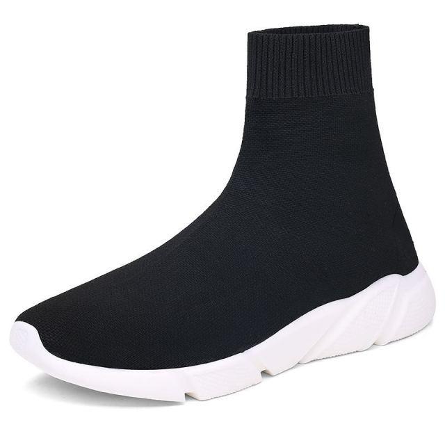 Womens Socks Sneakers, Trainers Women Slip-on Stretch Black Sneakers