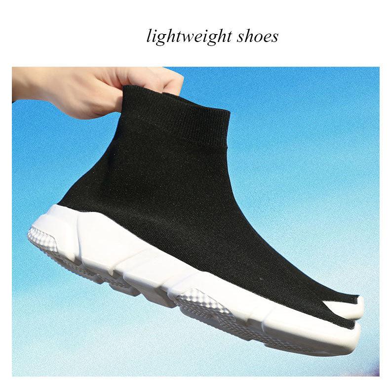 Womens Socks Sneakers, Trainers Women Slip-on Stretch Black Sneakers