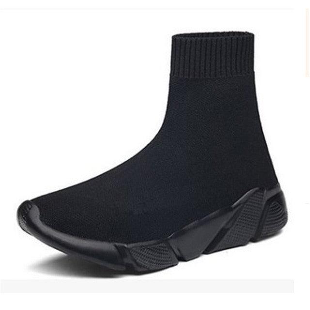 Womens Socks Sneakers, Trainers Women Slip-on Stretch Black Sneakers