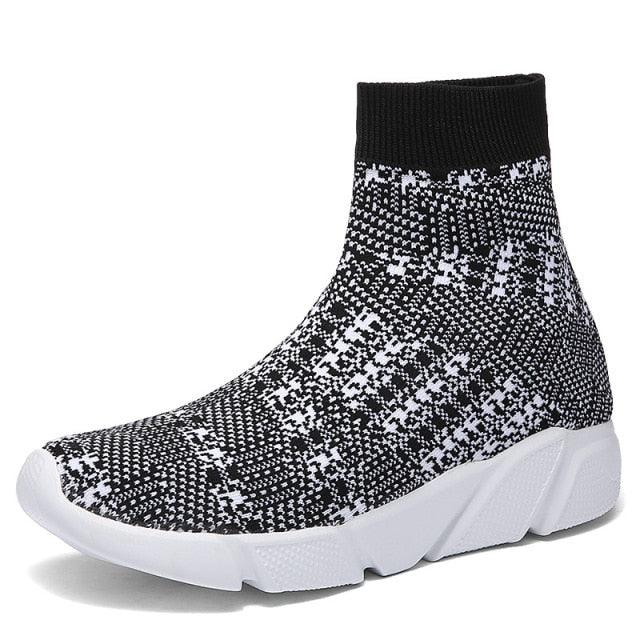 Womens Socks Sneakers, Trainers Women Slip-on Stretch Black Sneakers