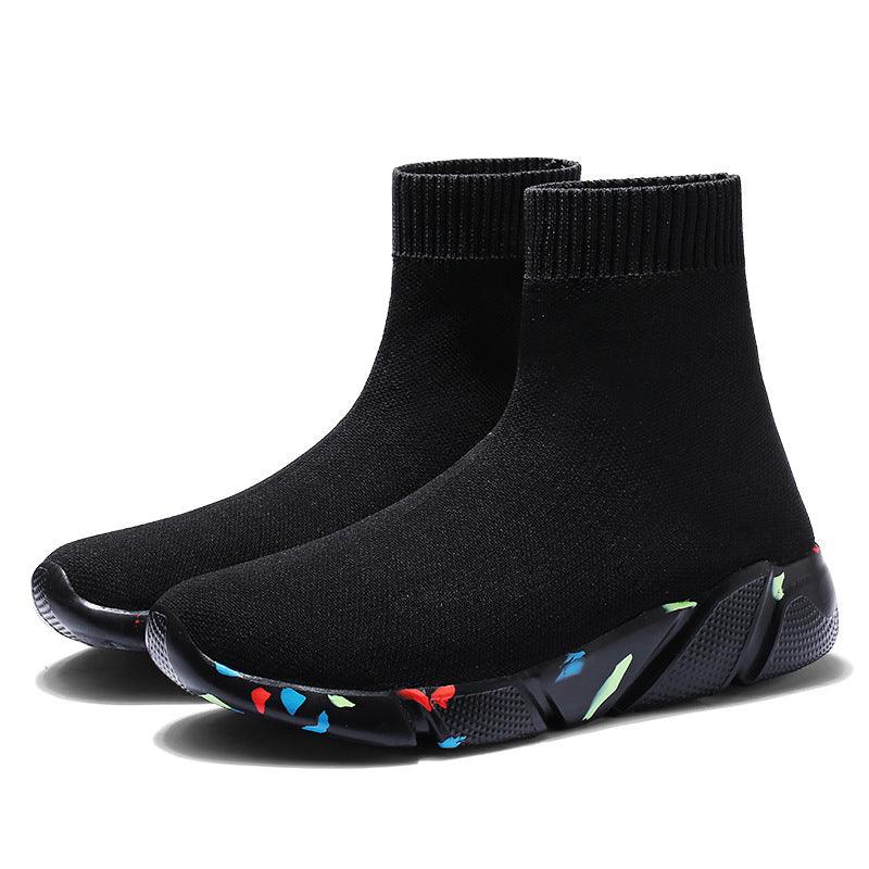 Womens Socks Sneakers, Trainers Women Slip-on Stretch Black Sneakers