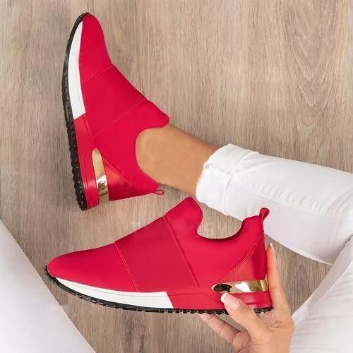 Elegant Green Women Sneakers Slip-On Solid Color Sneakers Sport Mesh Casual Shoes Fashion Autumn Running And Walking Lace-up Breathable Casual Comfortable Walking Sneakers