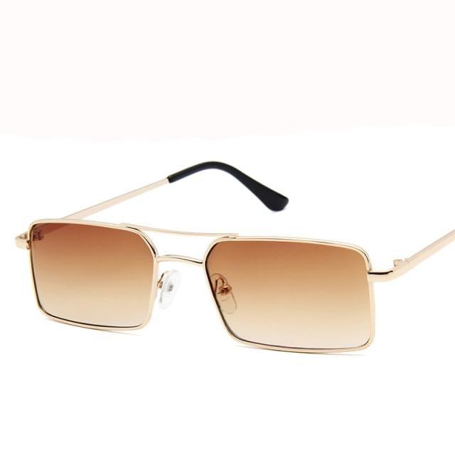 Elegant Square Sunglasses For Women Luxury Eyewear For Women/Men High Quality Metal Glasses For Women Outdoor Lightweight Sunglasses For Men Retro Design