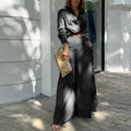 Women's Plus Size Wide Leg Elegant Pant Set