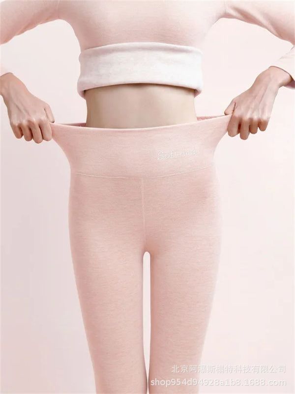 Damen High-Waist Shark Leggings mit Fleecefutter