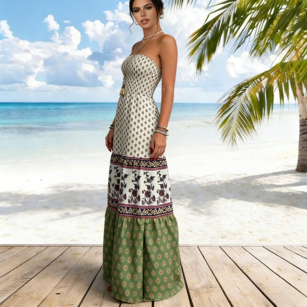 Summer Trendy Sexy Strapless Maxi Dress