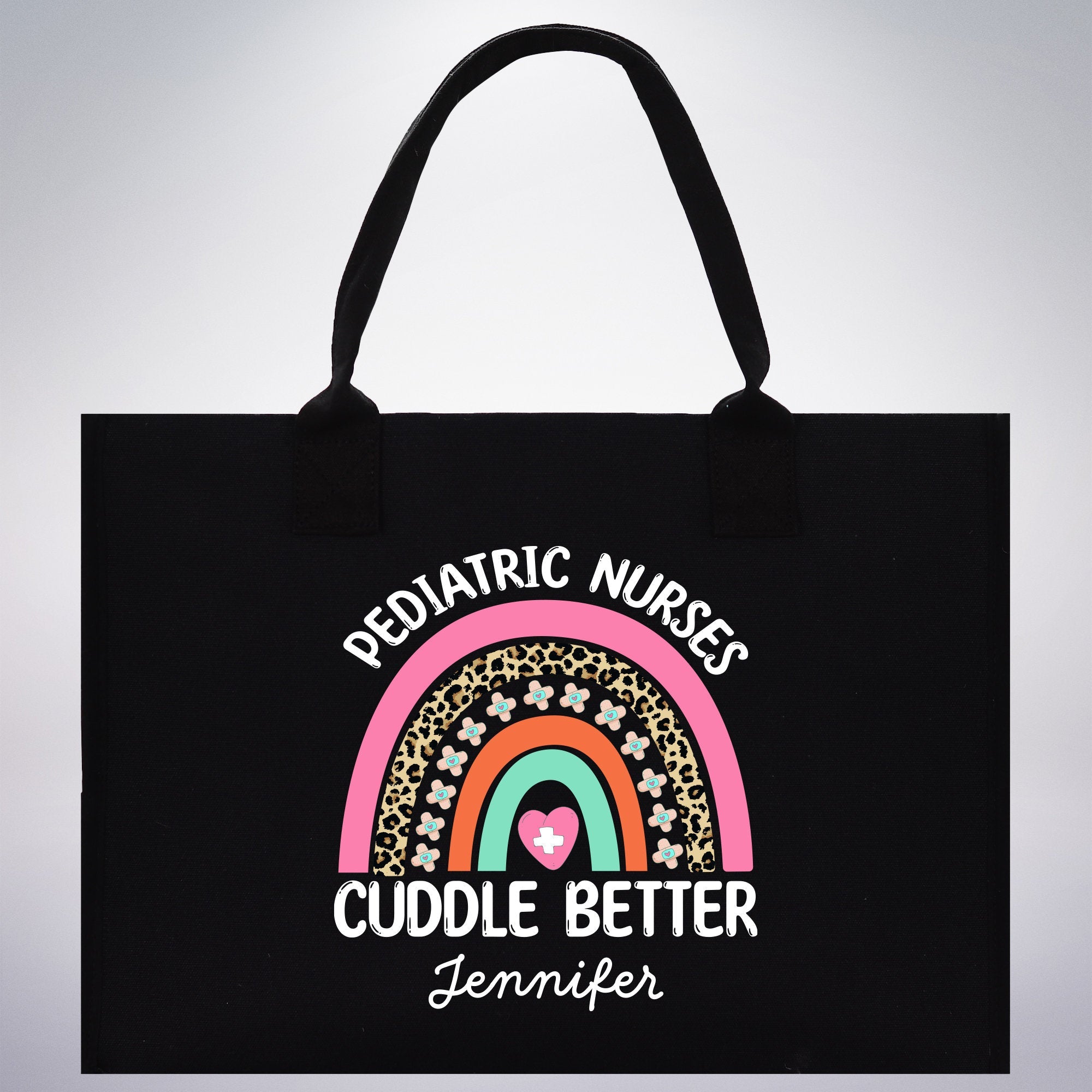 Pediatric Nurse Personalized Cotton Canvas Tote Bag Custom Nurse Gift Registered Nurse Tote RN Tote RN Gift Future Nursing Student Gift
