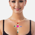 Statement Marquise Multicolor Cross Jewelry Set