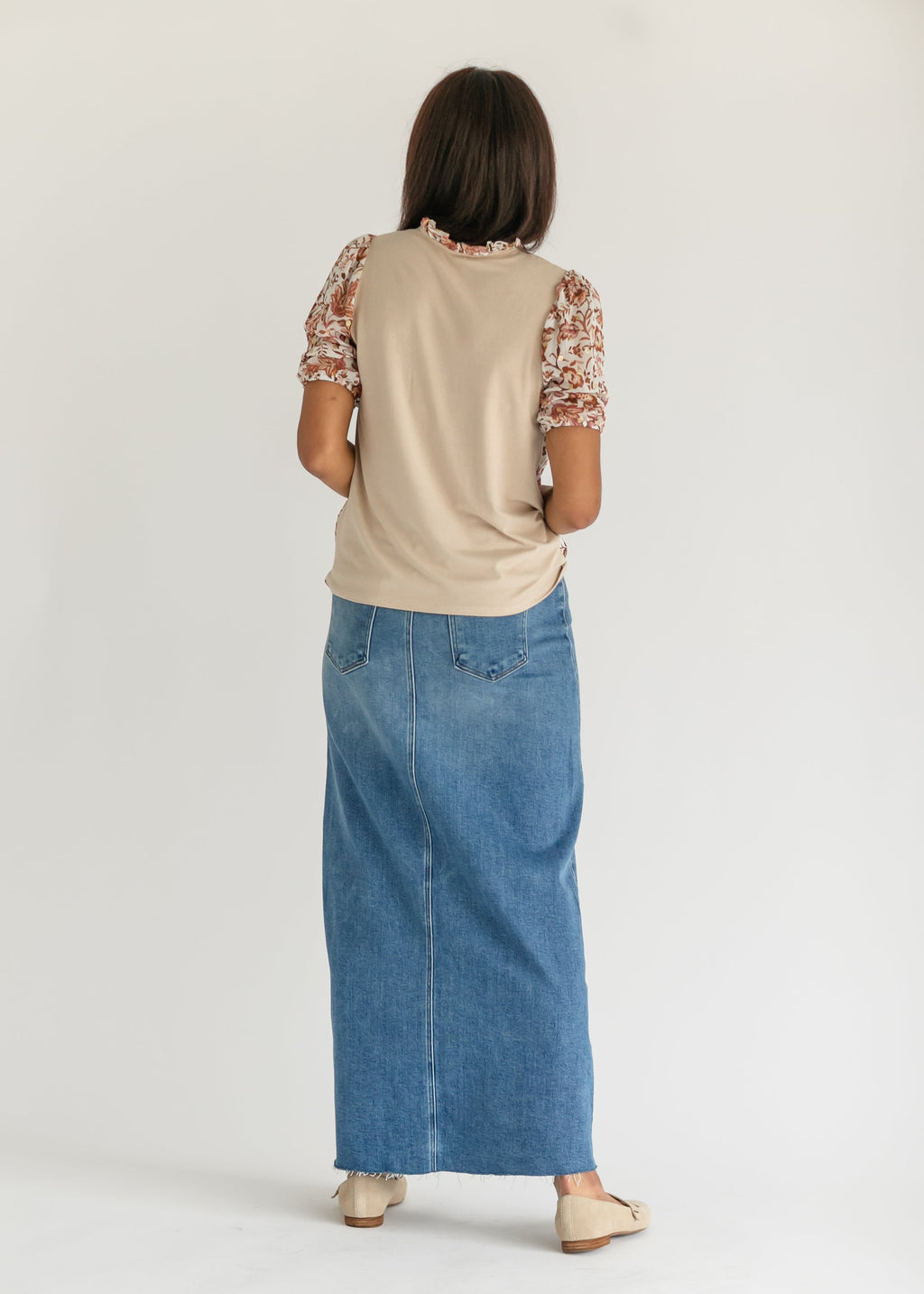 Lee A-Line Raw Hem Maxi Skirt - FINAL SALE