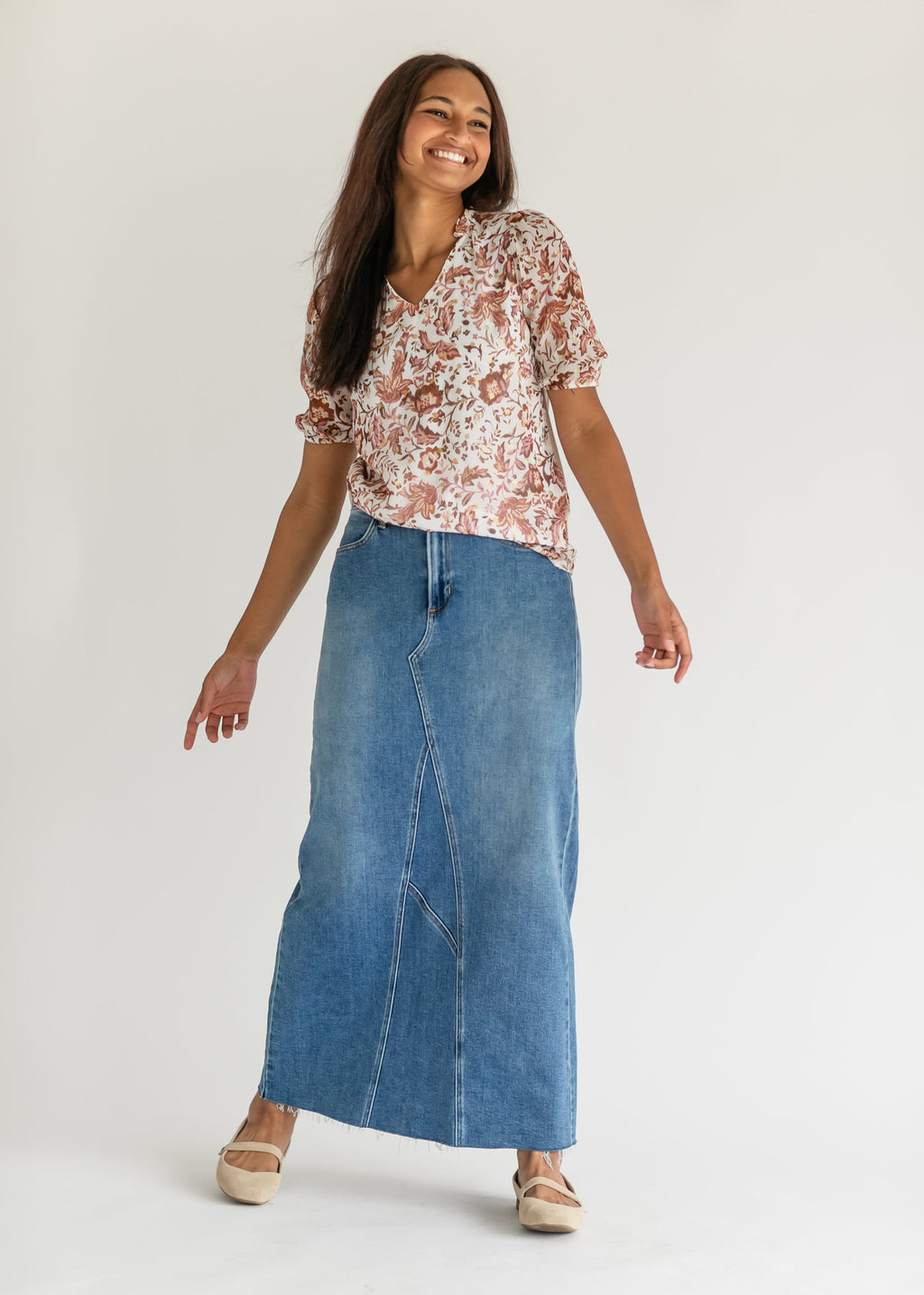 Lee A-Line Raw Hem Maxi Skirt - FINAL SALE