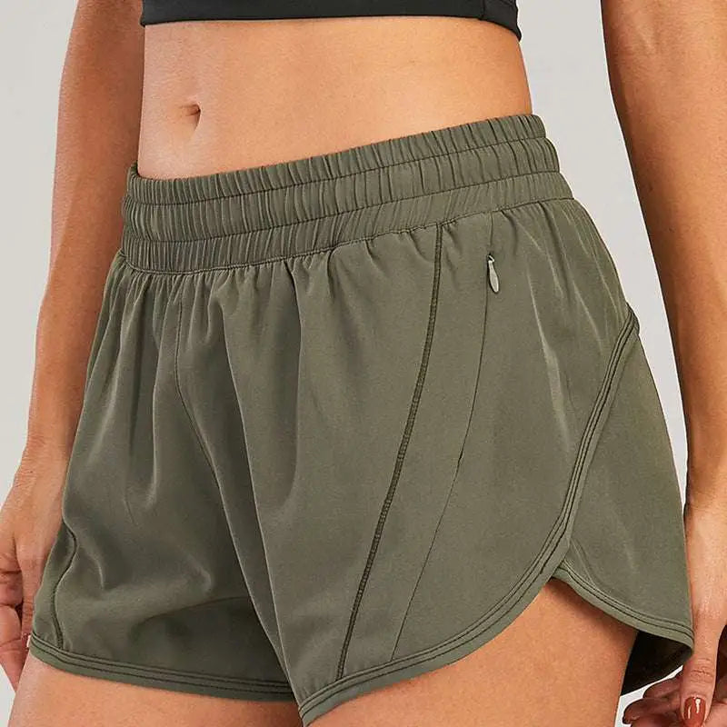 Light Blue Summer Sports Shorts with Zipper Pockets