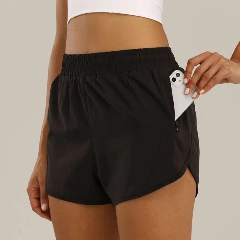 Light Blue Summer Sports Shorts with Zipper Pockets