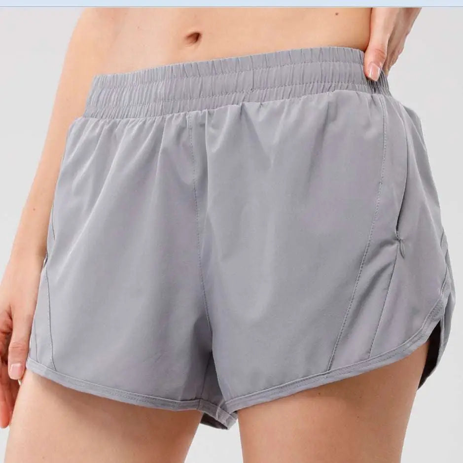 Light Blue Summer Sports Shorts with Zipper Pockets