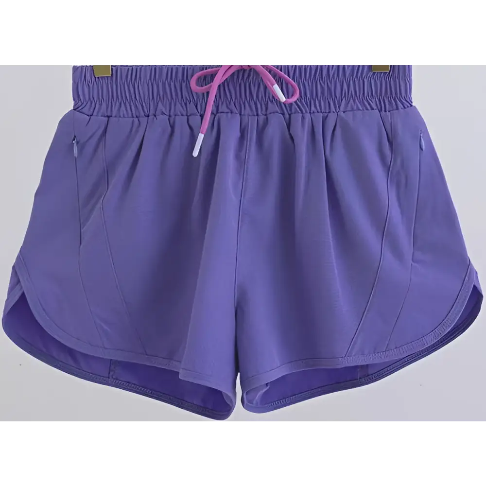 Light Blue Summer Sports Shorts with Zipper Pockets