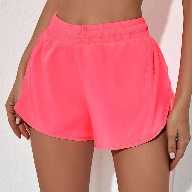 Light Blue Summer Sports Shorts with Zipper Pockets